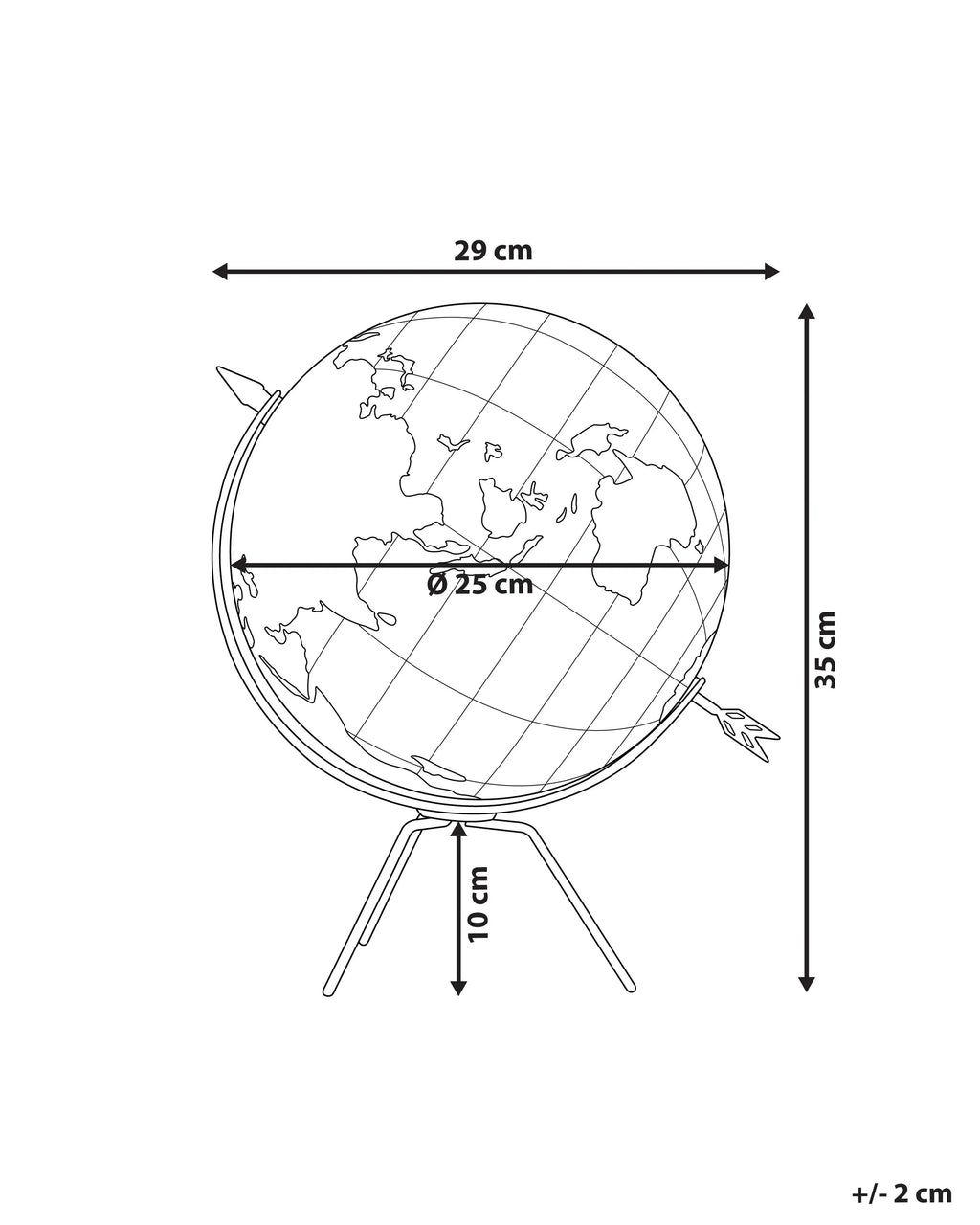 Mappamondo BATTUTA Marrone 35 cm