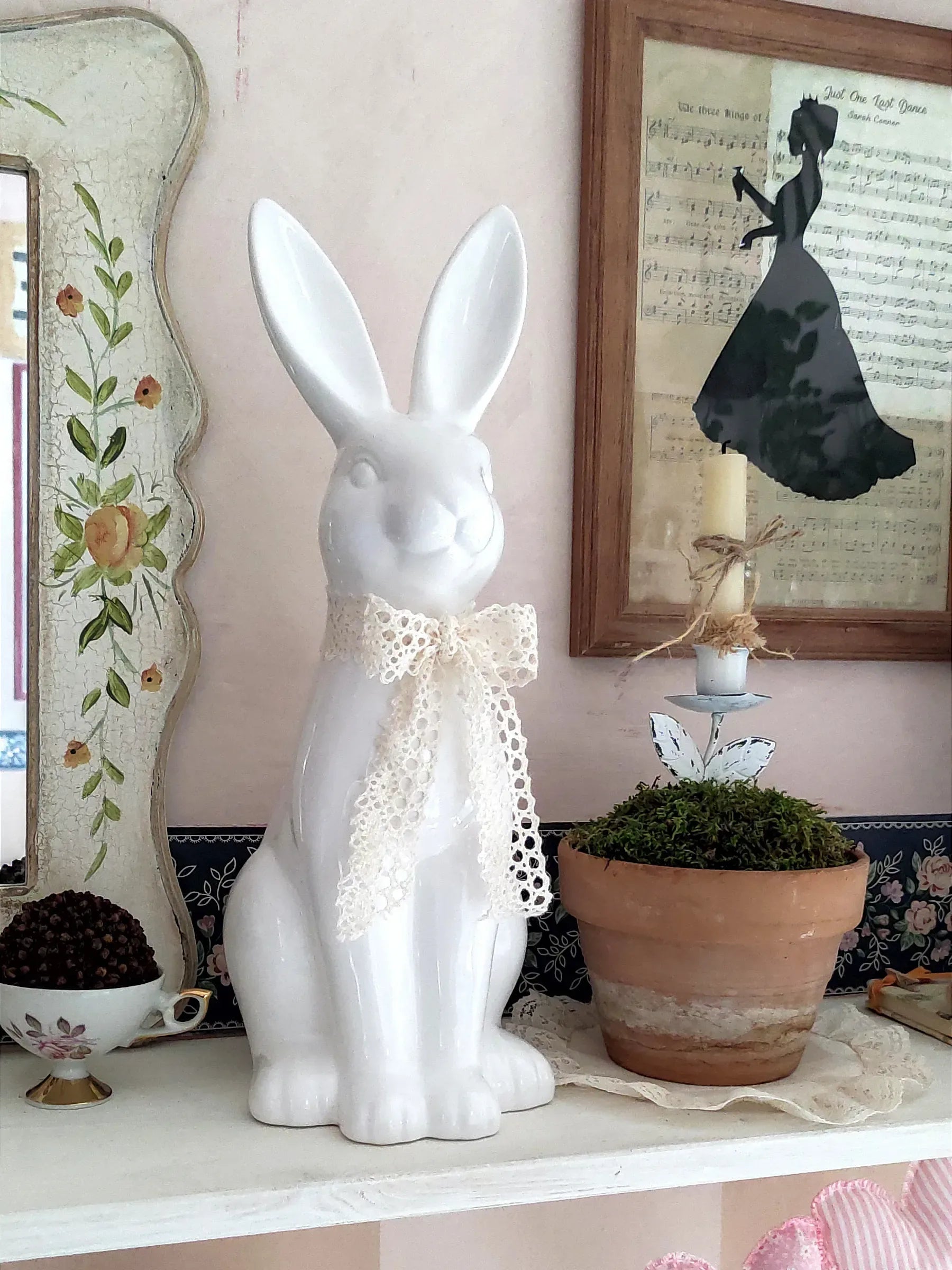 Accessorio decorativo Coniglio PAIMPOL Ceramica Bianco