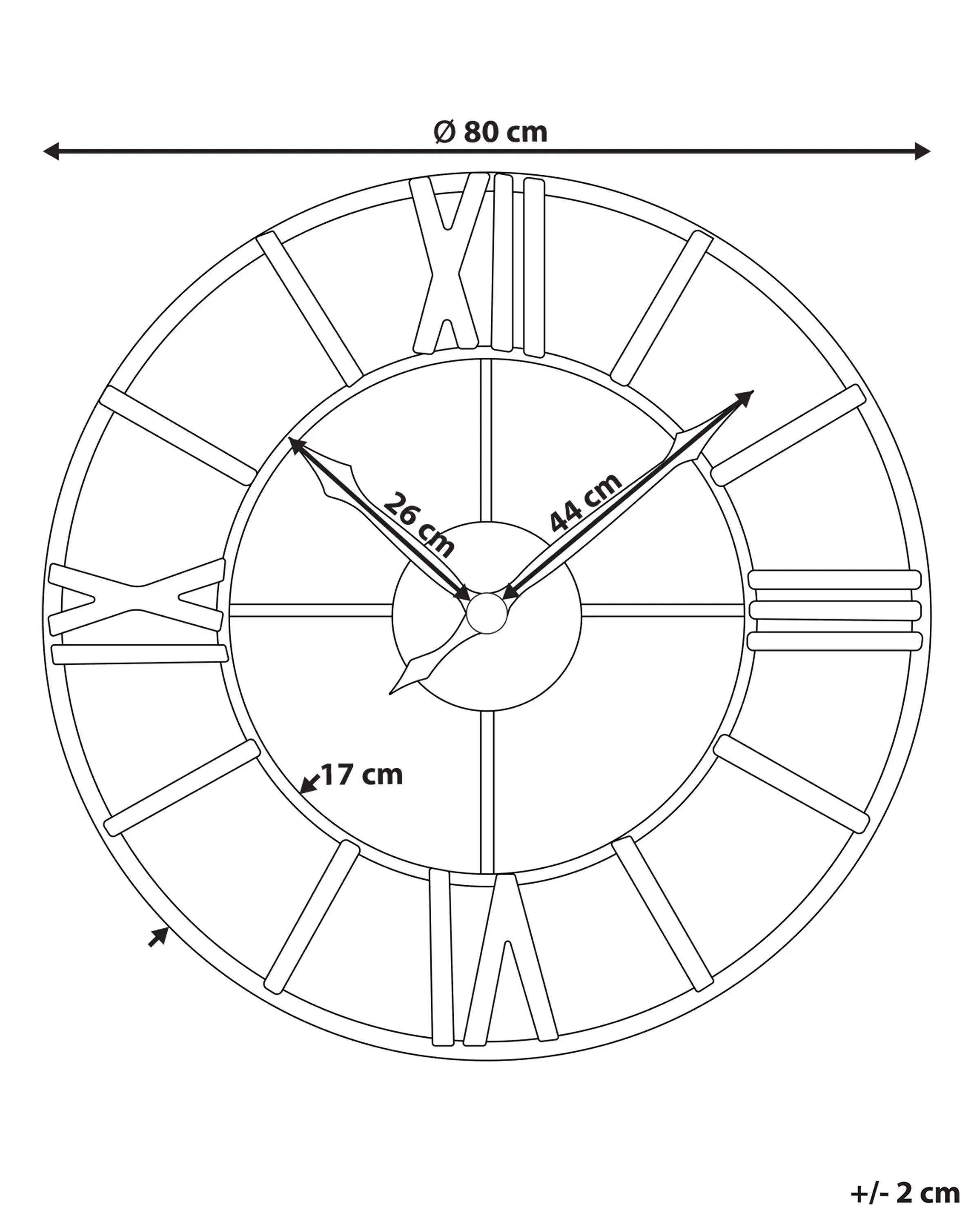 Orologio da parete VALSOT 80 cm Metallo Oro