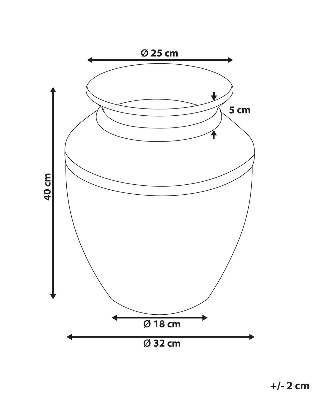 Vaso decorativo PUCHONG Ceramica 40 cm Rame