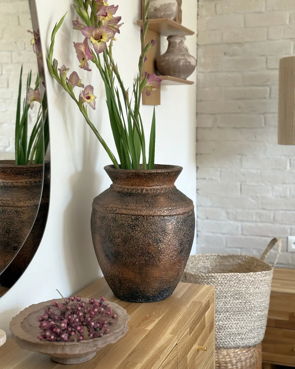 Vaso decorativo PUCHONG Ceramica 40 cm Rame