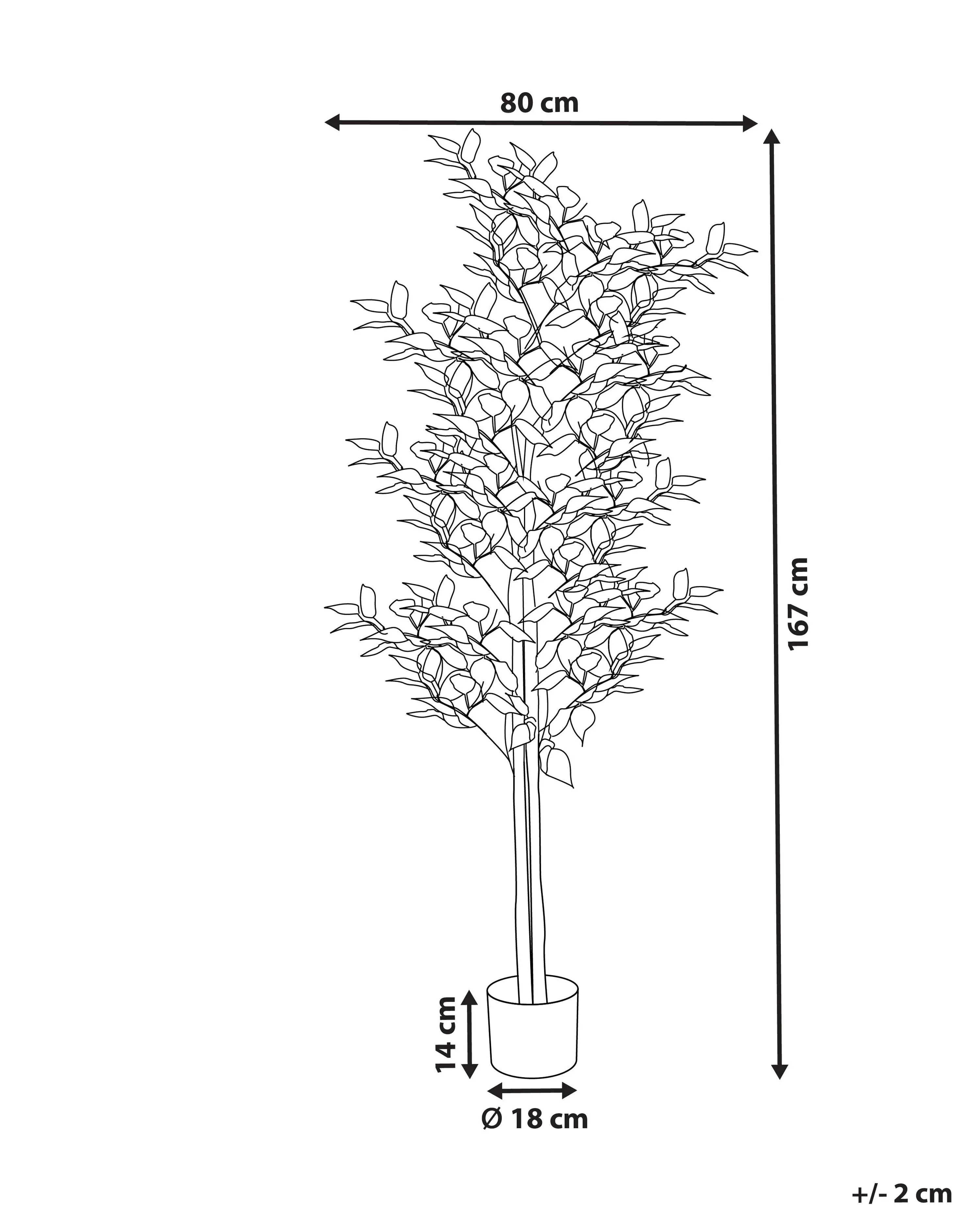 Pianta artificiale FICUS 167 cm Verde