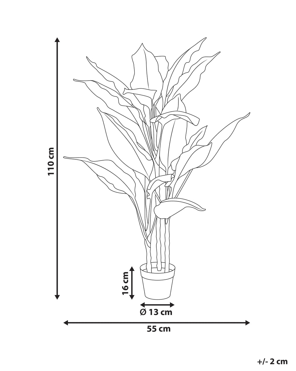 Pianta artificiale DIEFFENBACHIA 110 cm Verde