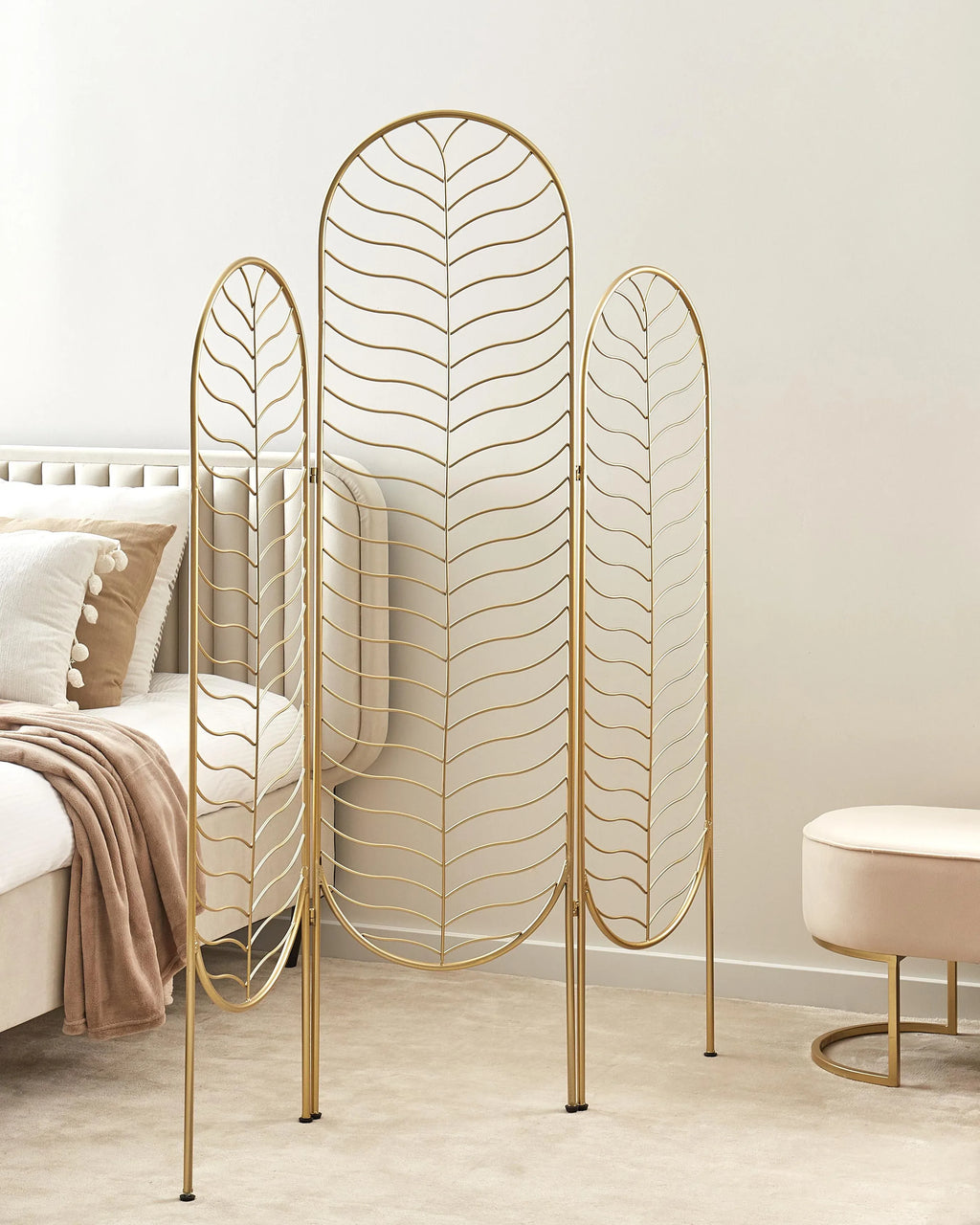 Divisorio per ambienti a 3 pannelli PESCIA Oro 120 cm 160 cm
