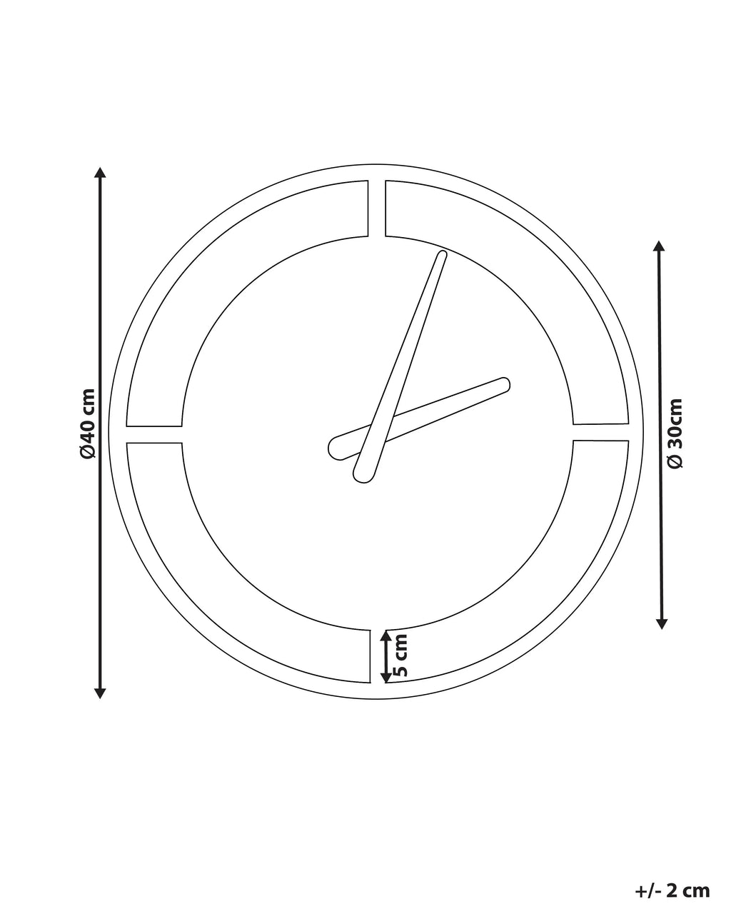 Orologio da parete TRIENT 40 cm Metallo Nero