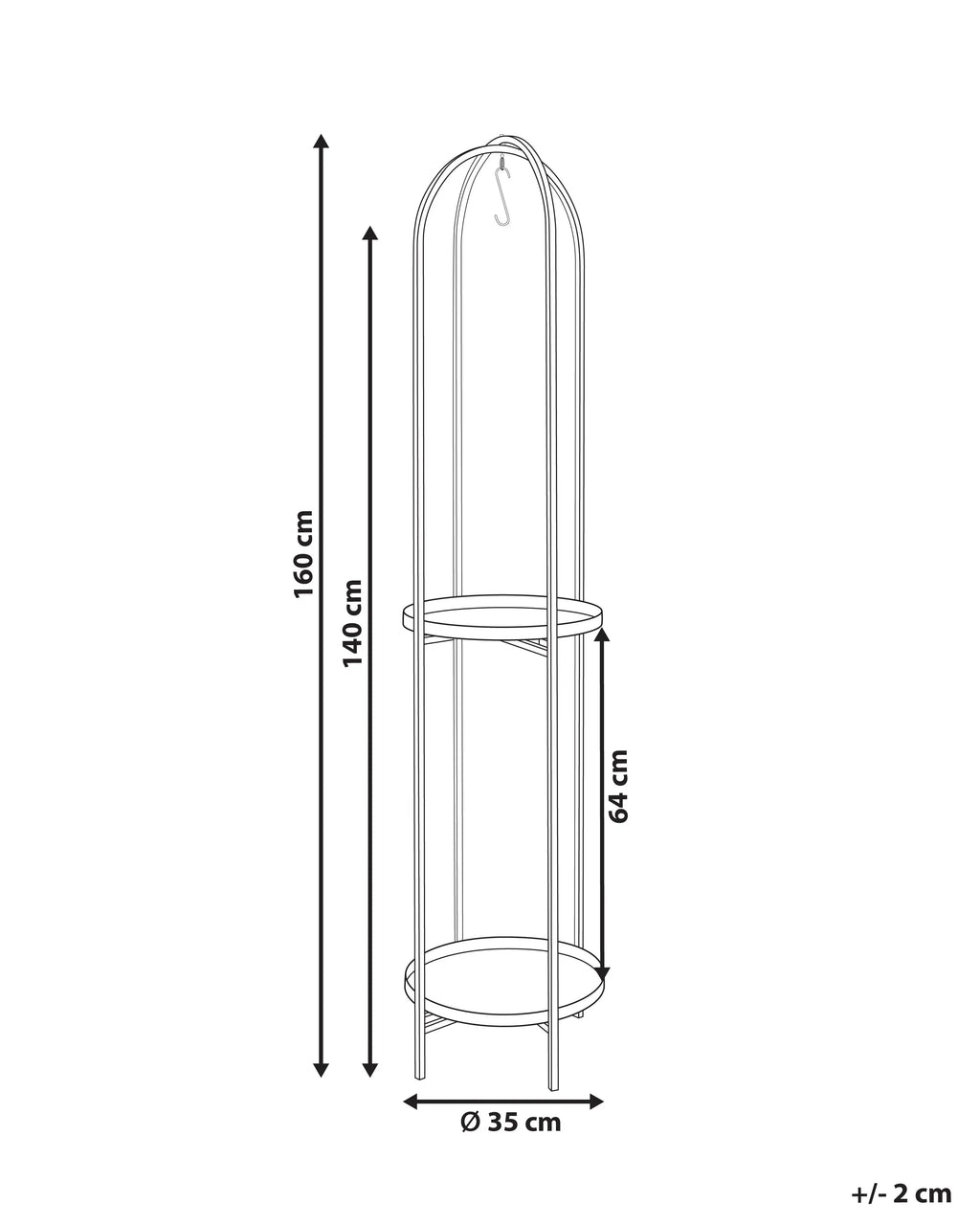 Supporto per vasi TAMARIX Metallo 35 cm Nero