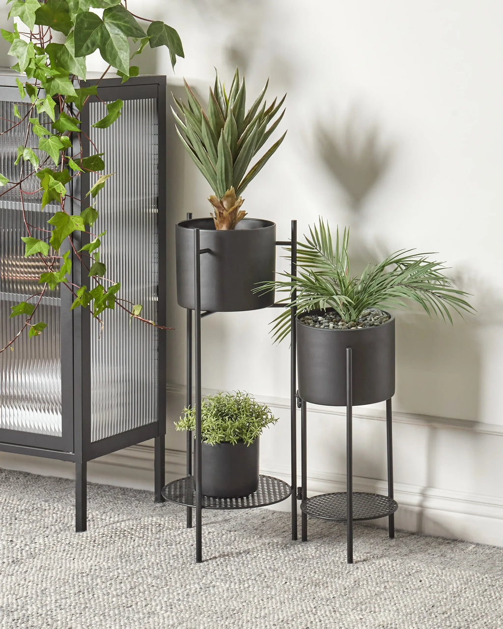 Supporto per vasi ULMUS Metallo 58 cm Nero
