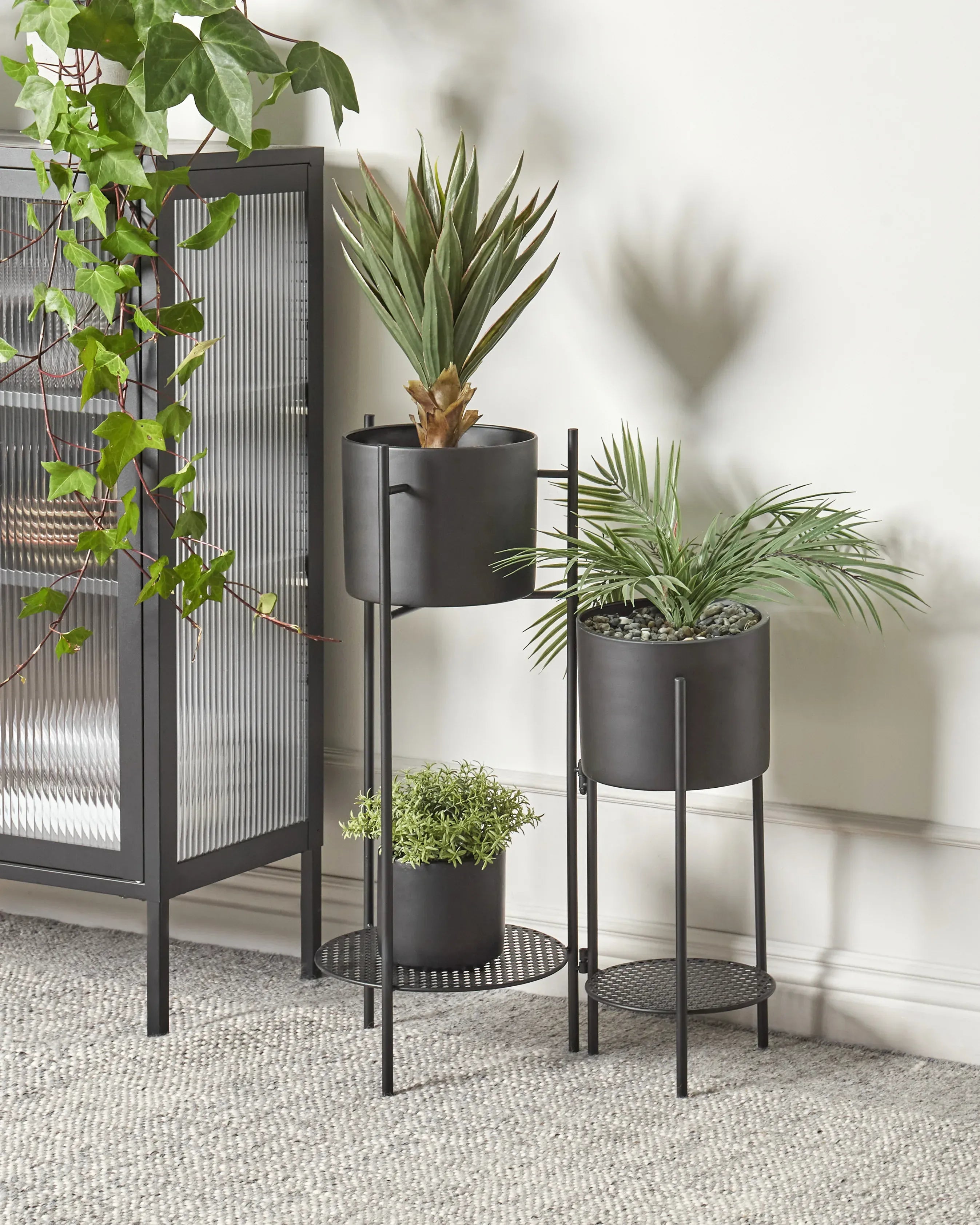 Supporto per vasi ULMUS Metallo 58 cm Nero