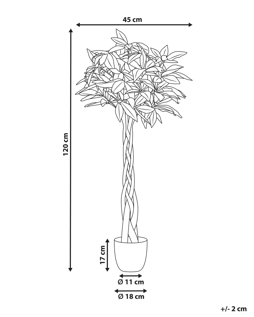 Pianta artificiale PACHIRA TREE 120 cm Verde