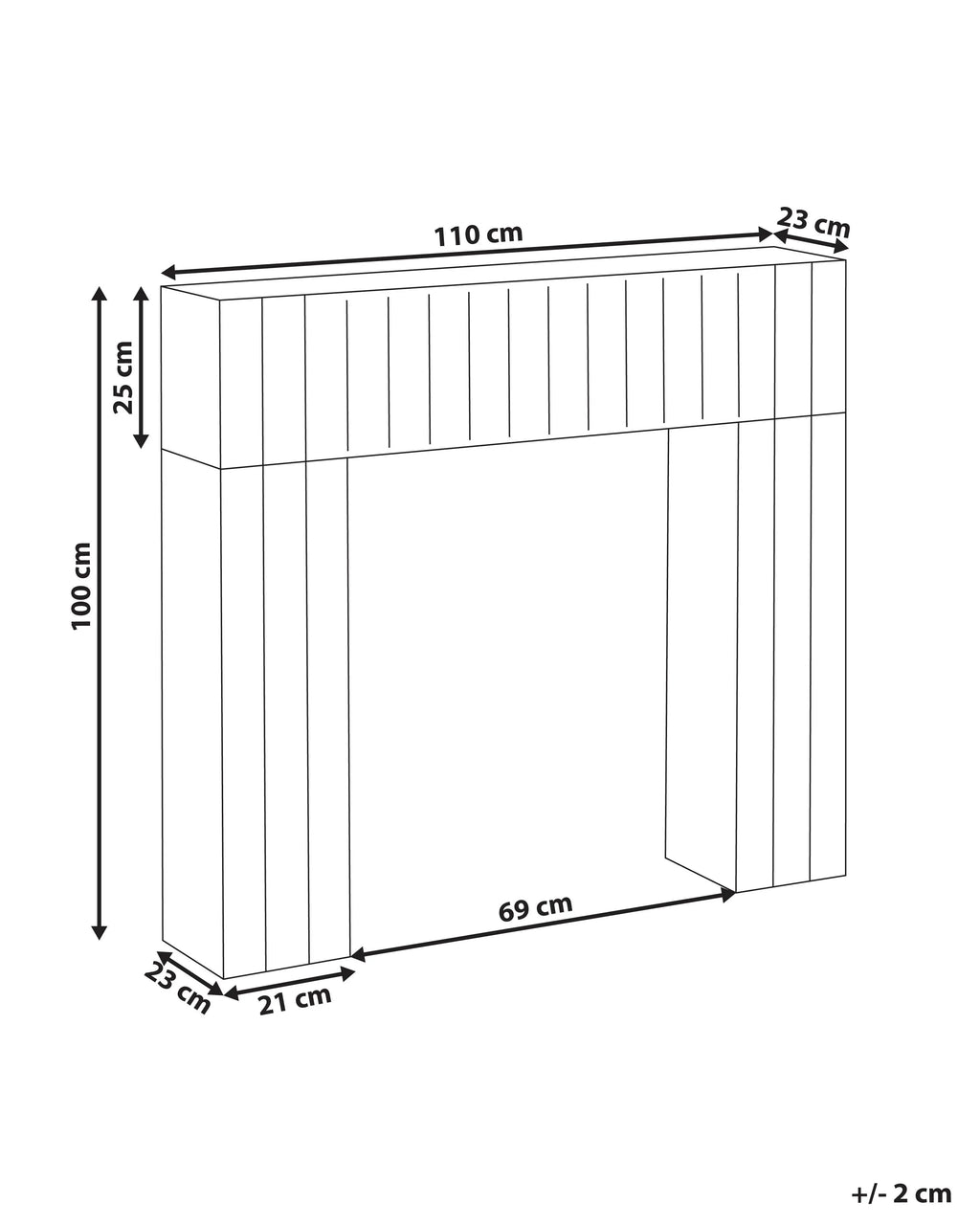 Cornice Caminetto BUNBURY Marrone chiaro