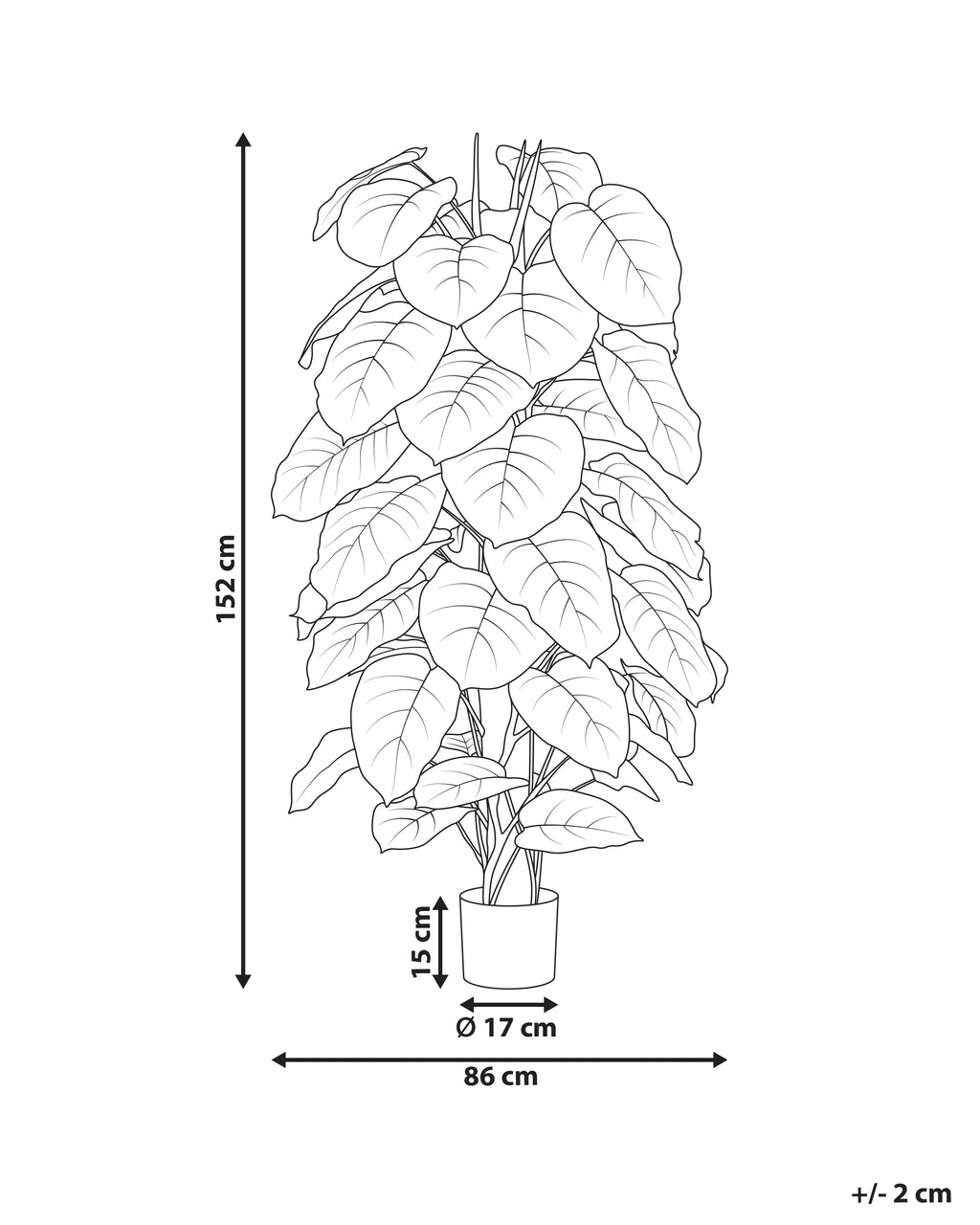 Pianta artificiale DIEFFENBACHIA 152 cm Verde