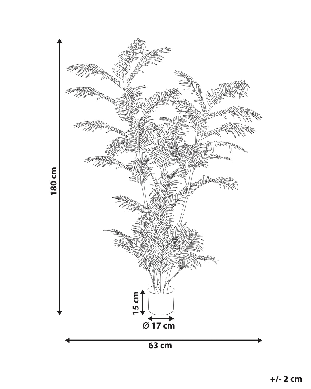 Pianta artificiale PALM TREE 180 cm Verde