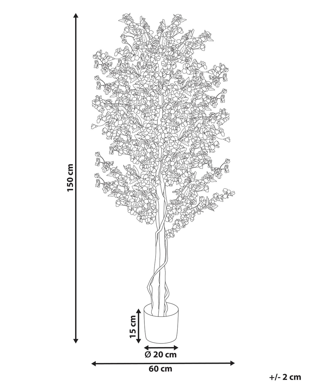 Pianta artificiale SAKURA 150 cm Rosa