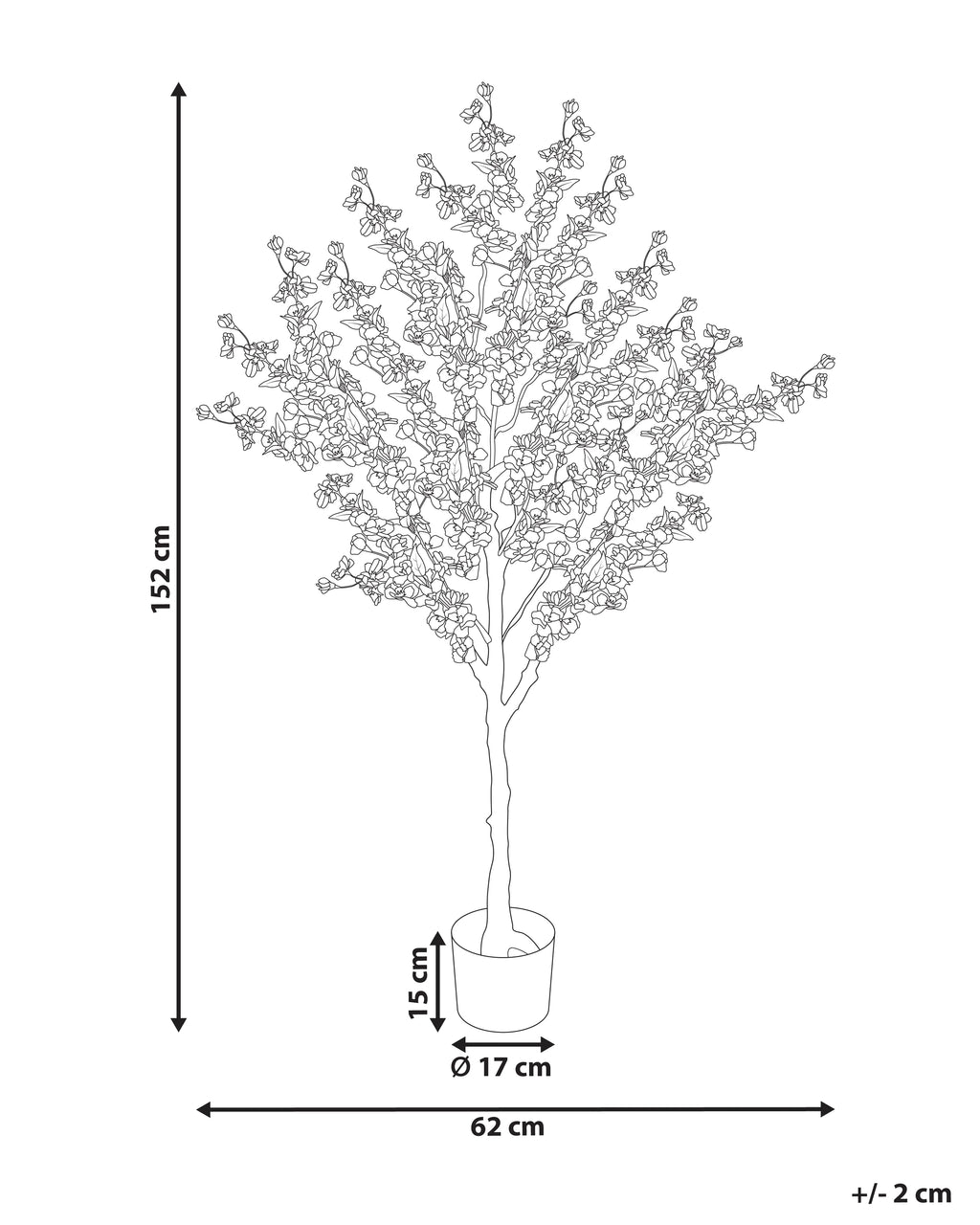Pianta artificiale CHERRY TREE 152 cm Rosa