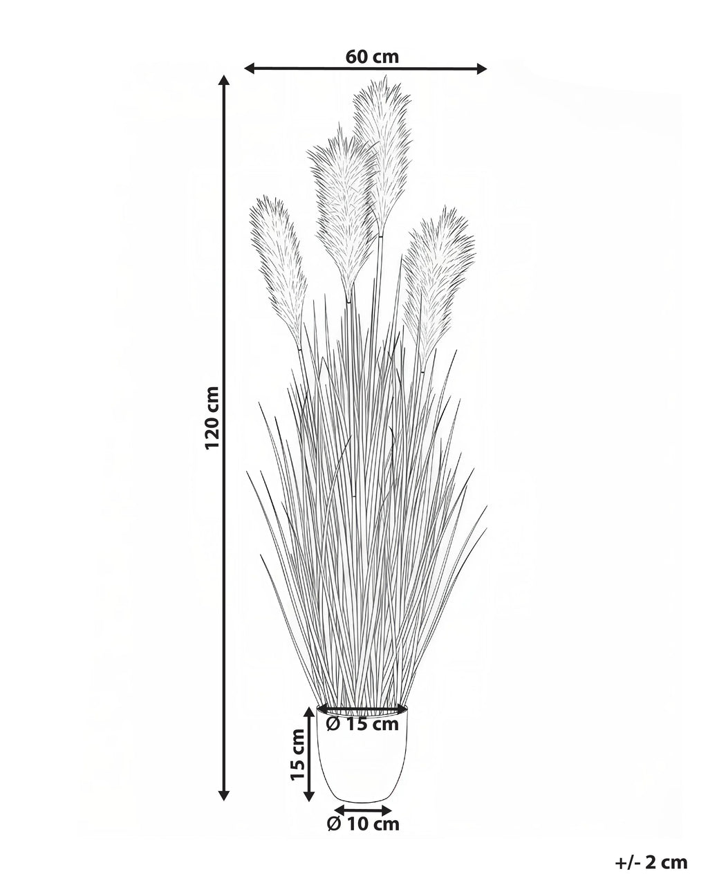 Pianta artificiale PAMPAS GRASS 120 cm Verde