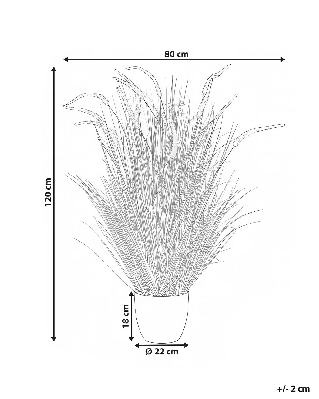 Pianta artificiale BRISTLEGRASS 120 cm Arancione