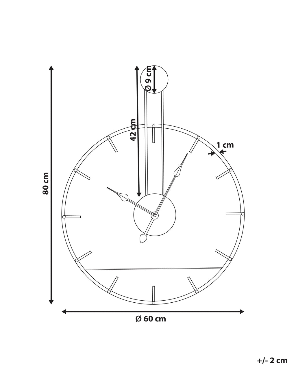 Orologio da parete TAUGON 60 cm Metallo Nero