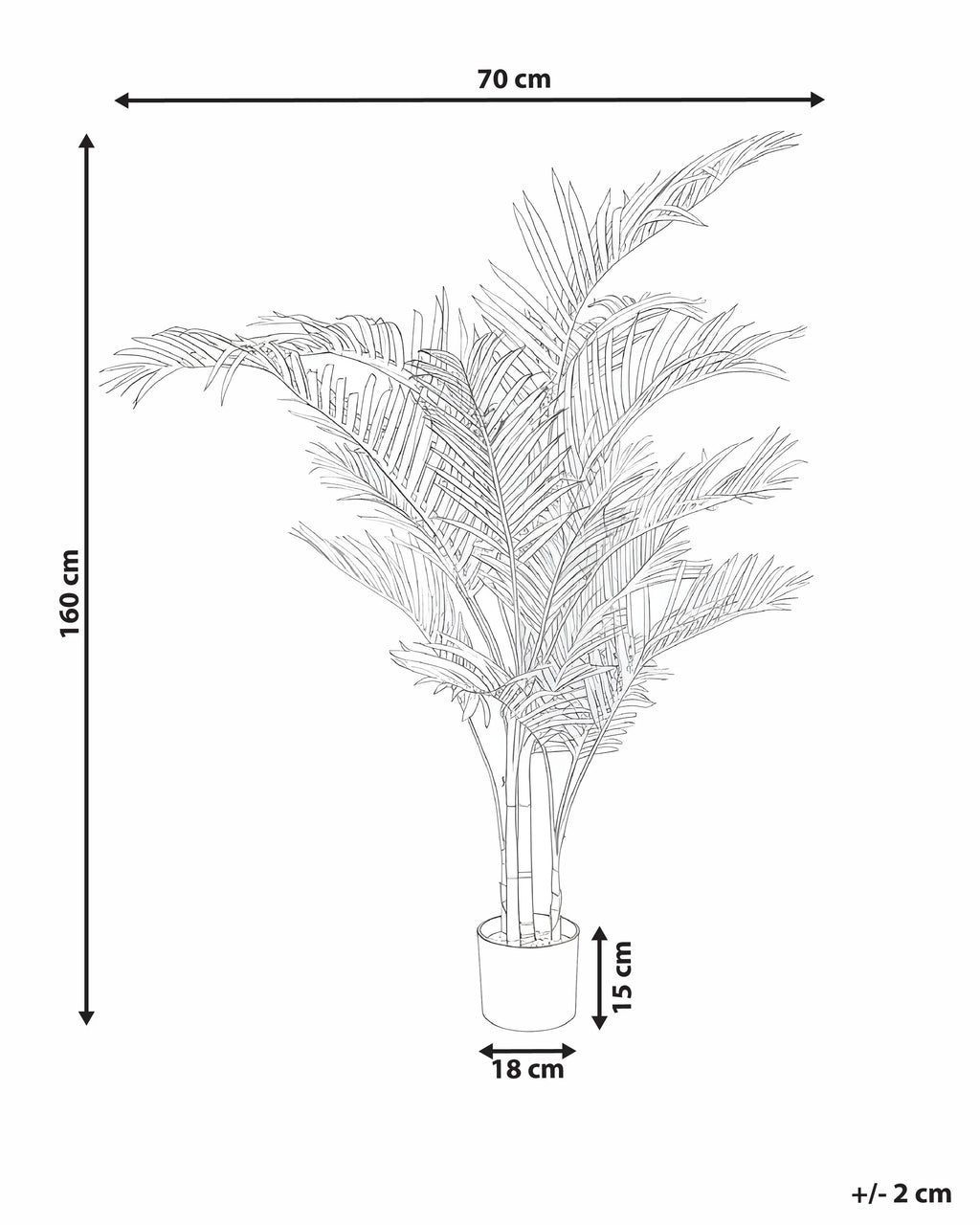 Pianta artificiale ARECA PALM 160 cm Oro
