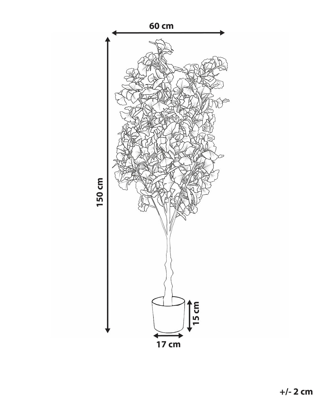Pianta artificiale GINKGO TREE 150 cm Verde