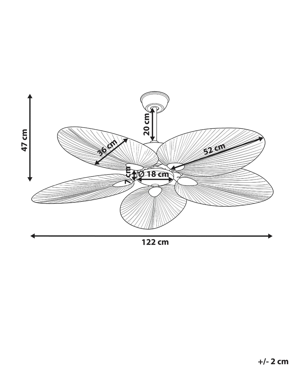 Ventilatore a soffitto MAMMOTH Naturale
