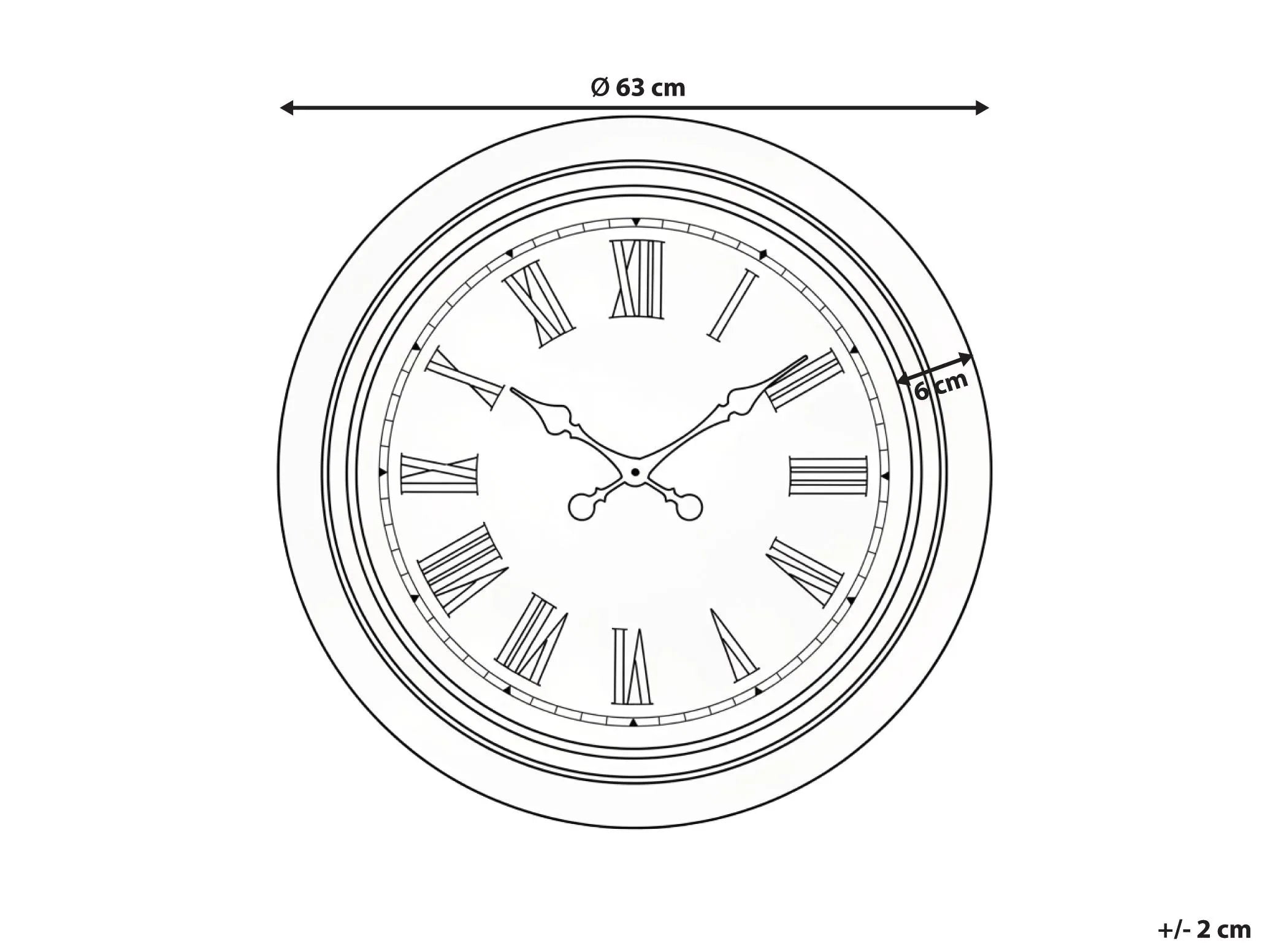 Orologio da parete VILLENA 63 cm Nero
