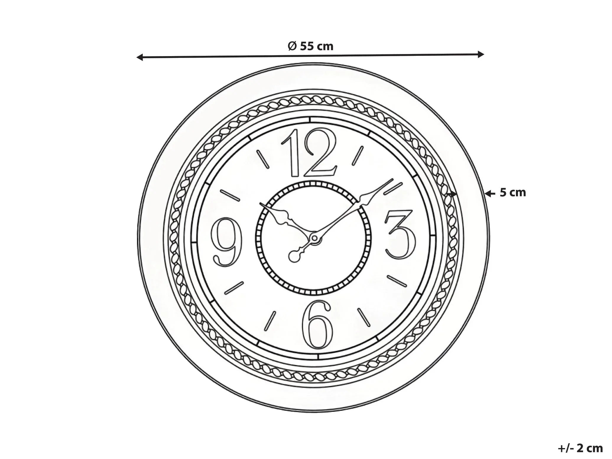 Orologio da parete ALBOI 55 cm Nero