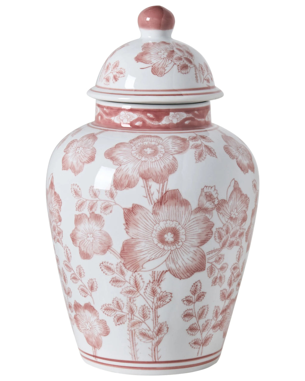 Vaso con coperchio MOGUER Porcellana 36 cm Rosso/Bianco