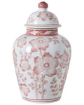 Vaso con coperchio MOGUER Porcellana 36 cm Rosso/Bianco