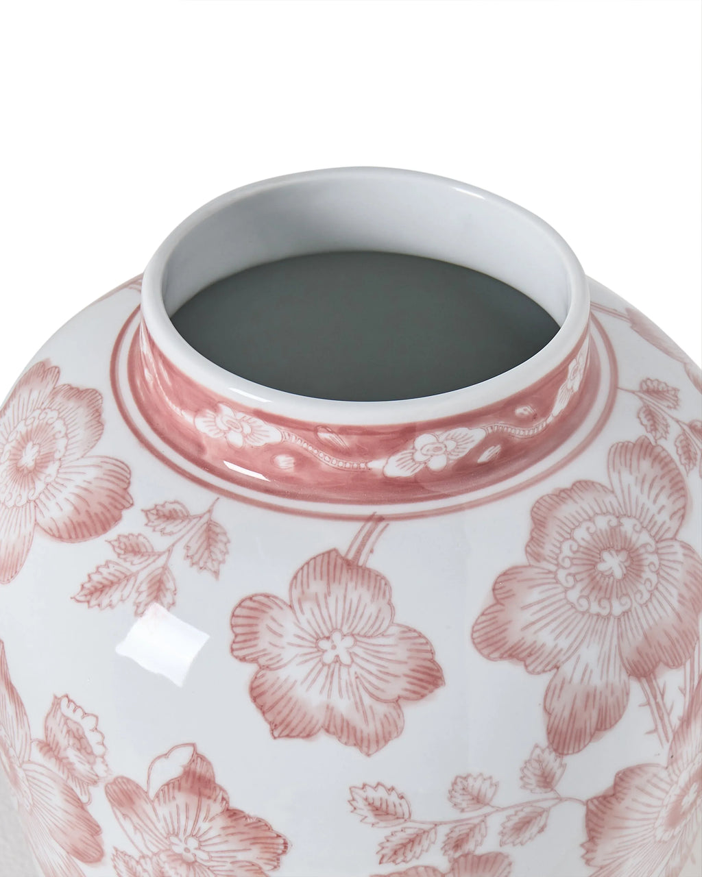 Vaso con coperchio MOGUER Porcellana 36 cm Rosso/Bianco