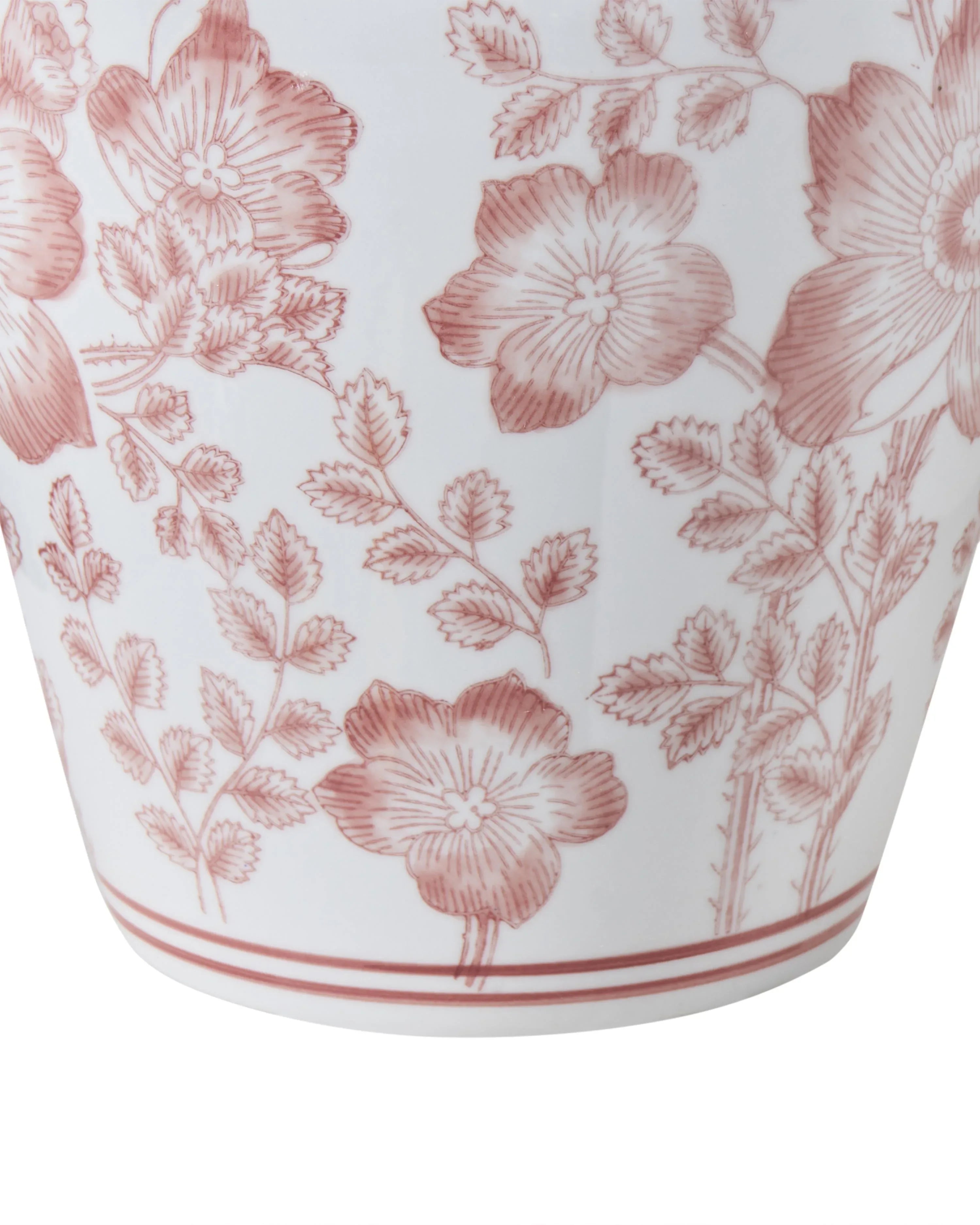 Vaso con coperchio MOGUER Porcellana 36 cm Rosso/Bianco