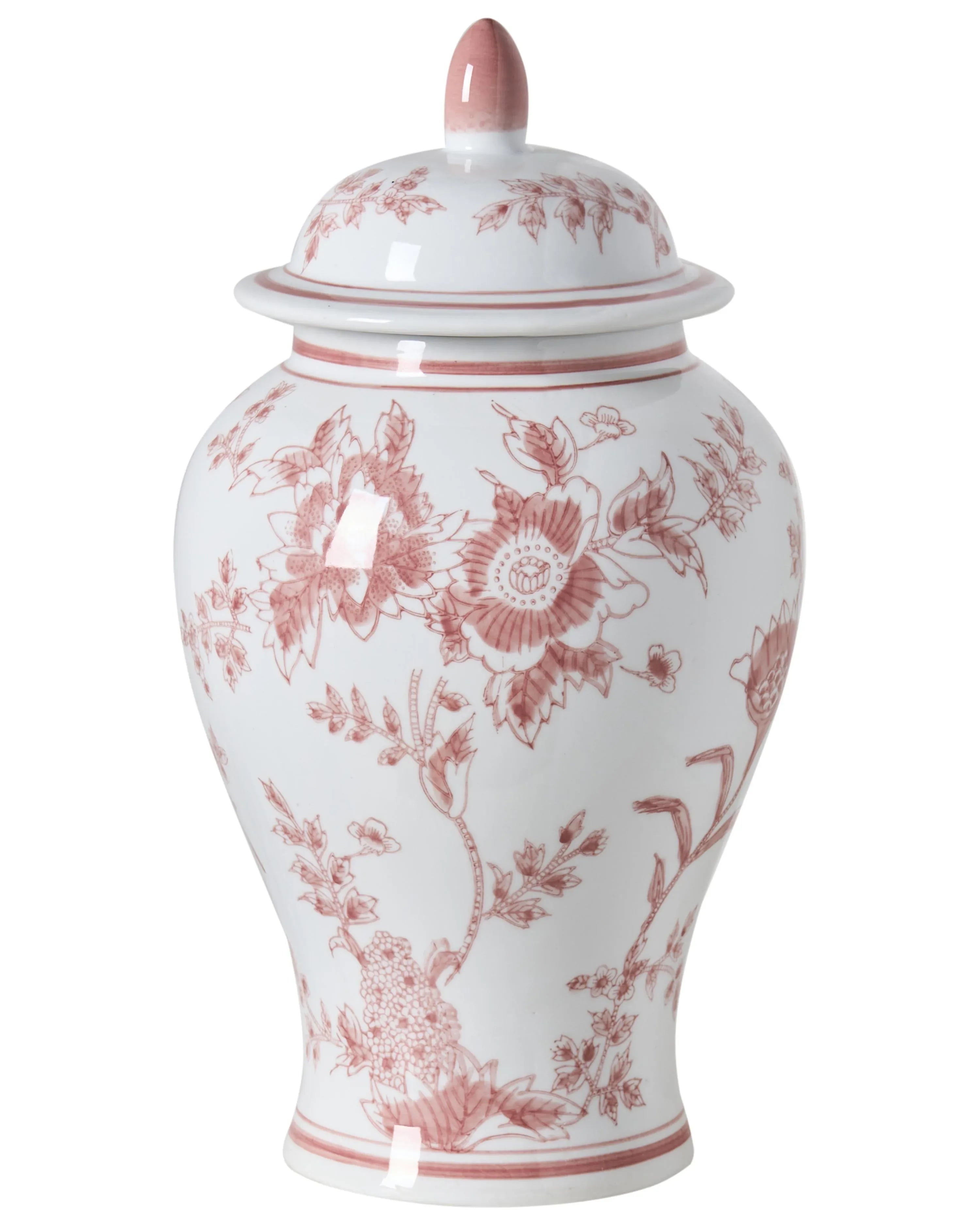 Vaso con coperchio SEWILLA Porcellana 38 cm Rosso/Bianco