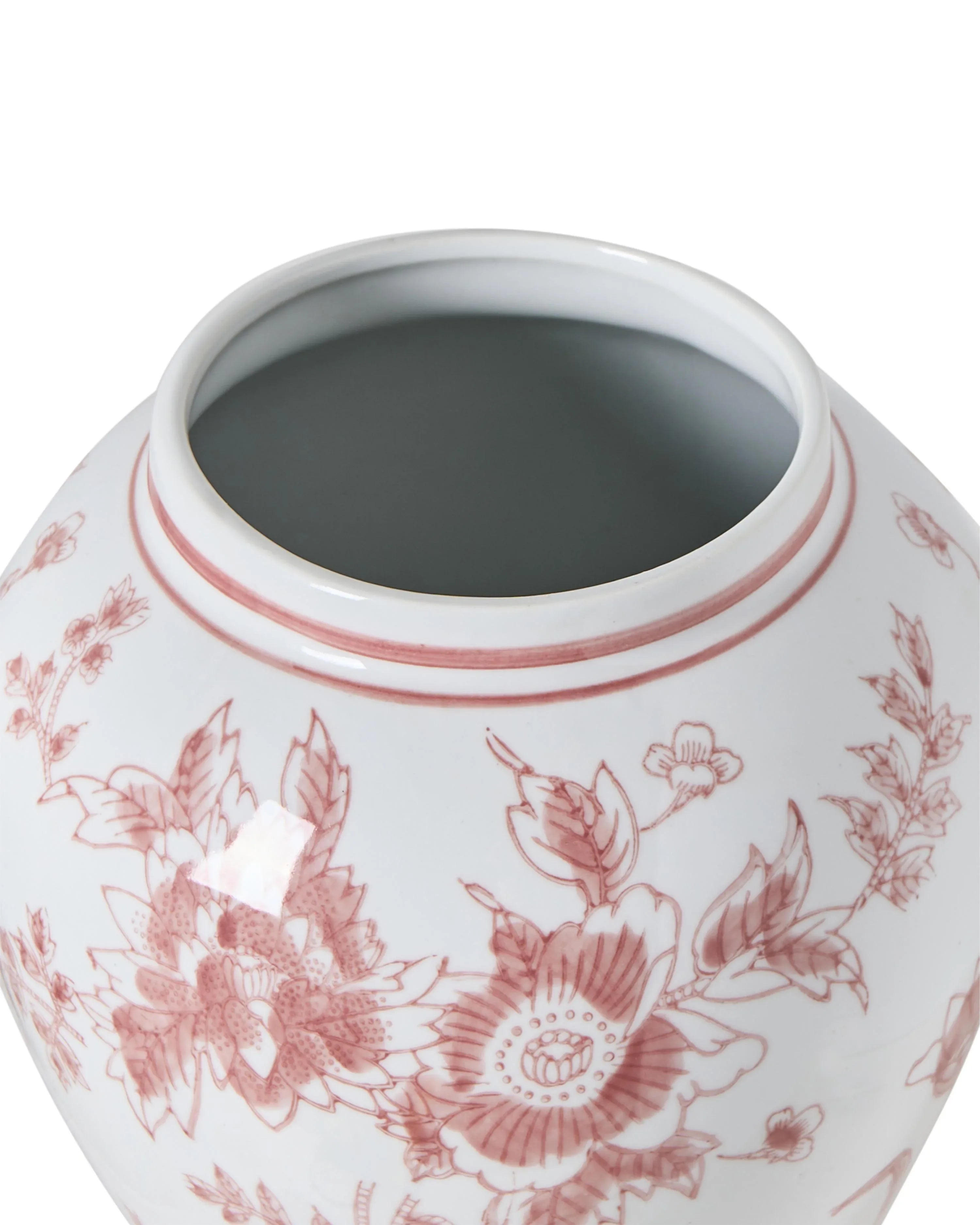 Vaso con coperchio SEWILLA Porcellana 38 cm Rosso/Bianco