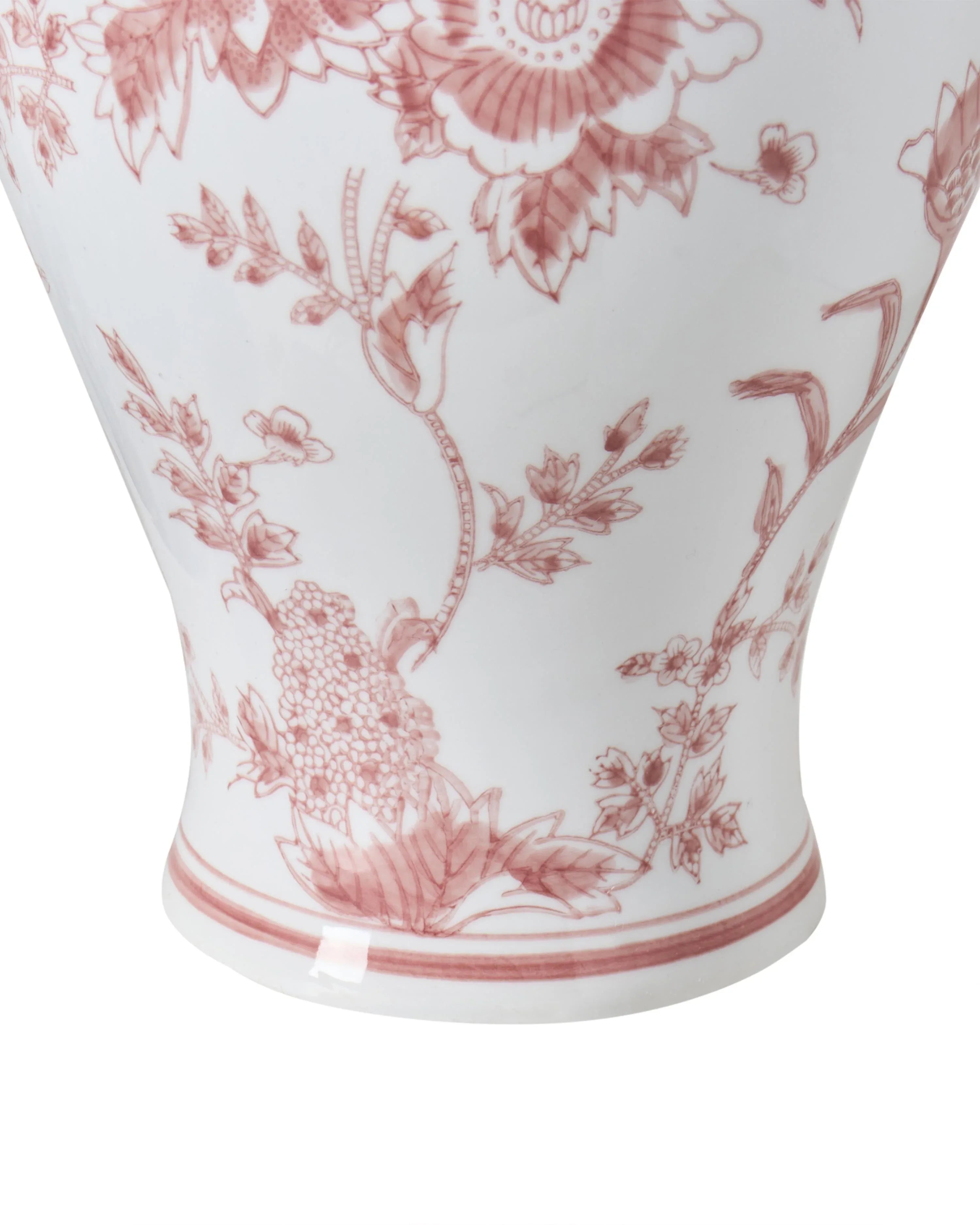 Vaso con coperchio SEWILLA Porcellana 38 cm Rosso/Bianco