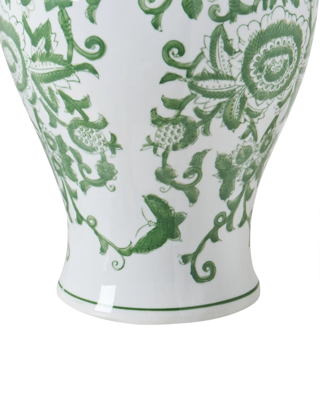 Vaso con coperchio MONDRAGON Porcellana 37 cm Bianco/Verde