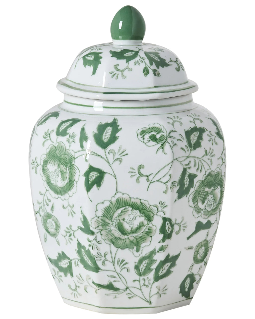 Vaso con coperchio FERROL Porcellana 29 cm Bianco/Verde