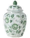 Vaso con coperchio FERROL Porcellana 29 cm Bianco/Verde