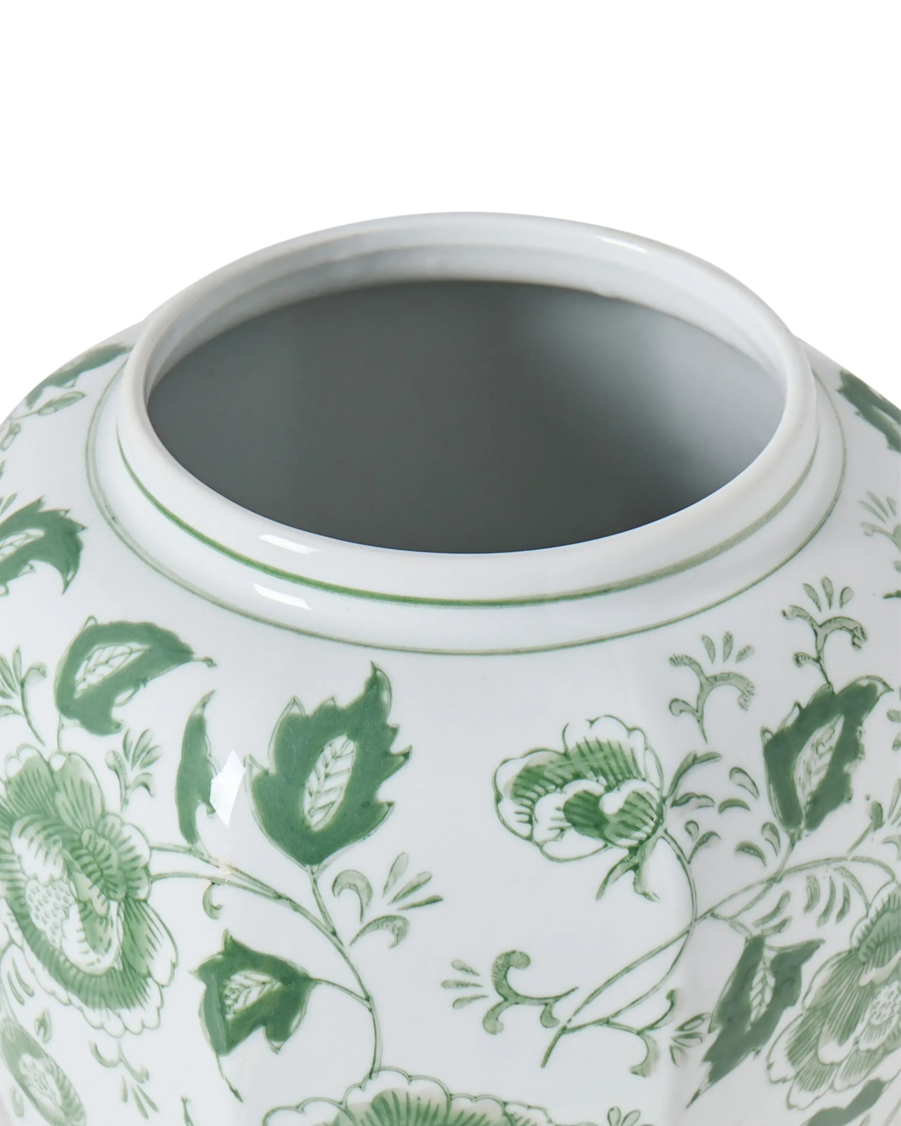 Vaso con coperchio FERROL Porcellana 29 cm Bianco/Verde