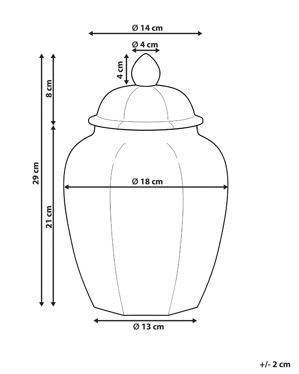 Vaso con coperchio FERROL Porcellana 29 cm Bianco/Verde